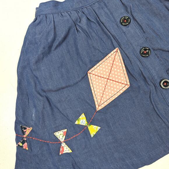 Matilda Jane Skirt Girls Size 4 Chambray Mini Kites Applique - Picture 2 of 5